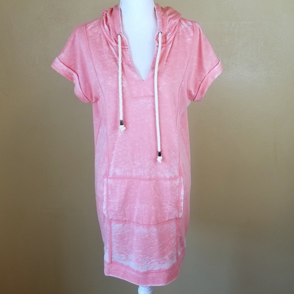 Anthropologie Dresses & Skirts - Anthropologie Splendid Pink Coral Hoodie Dress LG